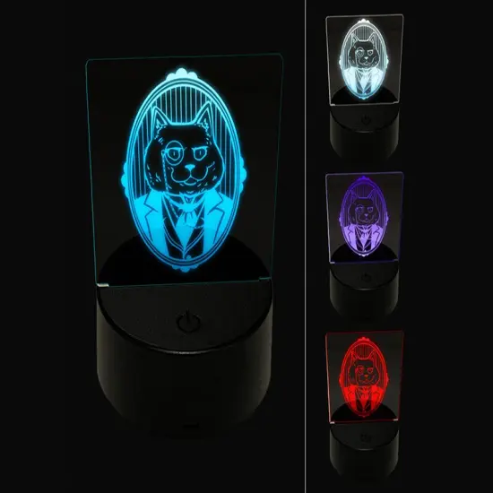 Victorian British Shorthair Cat Portrait 3D Illusion LED Night Light Sign Nightstand Desk Lamp {1}