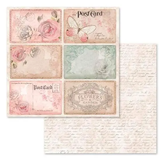 Double-Sided Paper Pad-Shabby Rose, 30.5 x 30.5 (12" x 12"), Multicoloured {3}