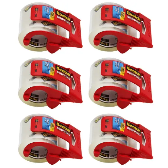 Heavy Duty Shipping Packaging Tape with Dispenser, 2" x 800", 6 Rolls {1}
