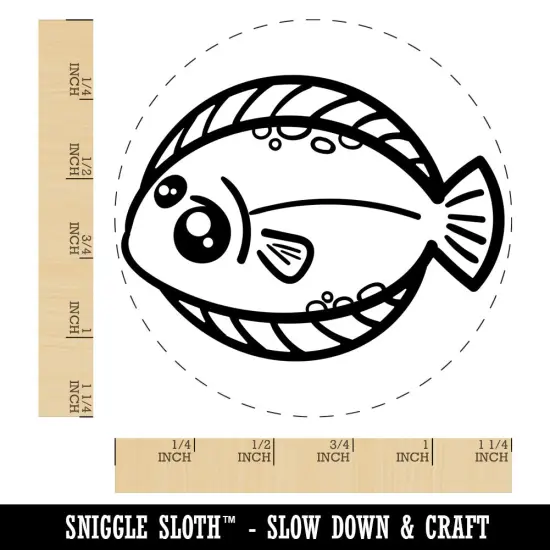 Kawaii Dab Fish Rubber Stamp for Stamping Crafting Planners {1}