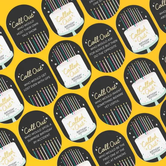 Big Dot of Happiness Called Out Birthday Card Game, Birthday Party Game, Fun Party Card Games, Happy Birthday Card Games, 32 Cards and 10 Arrows {5}