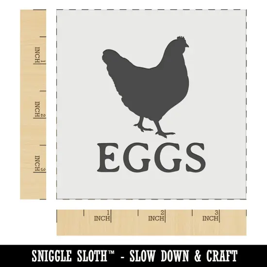 Eggs Text with Chicken Farm Wall Cookie DIY Craft Reusable Stencil {6}