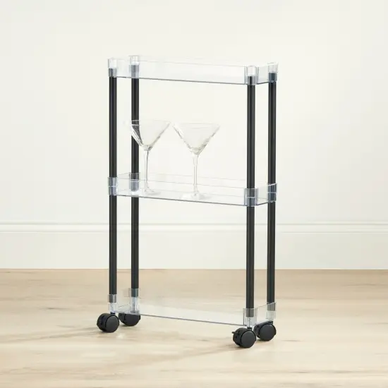 mDesign Slim 3-Tier Portable Household Rolling Cart with Wheels {2}