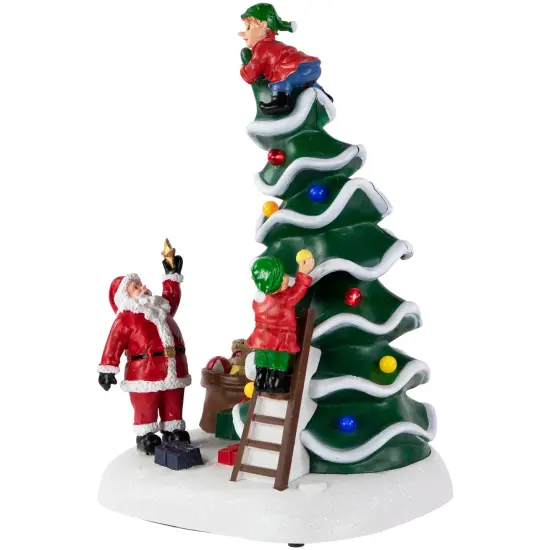 Northlight LED Lighted Animated and Musical Santa's Helpers Christmas Decoration - 12" Green {7}