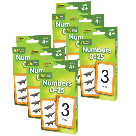 Numbers 0-25 Flash Cards, 6 Packs {1}