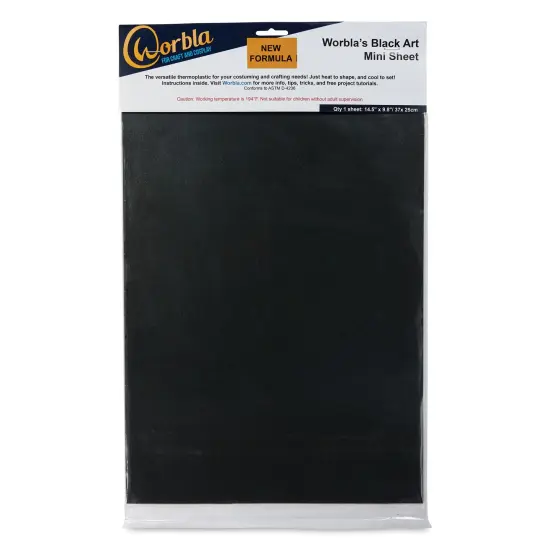 Worbla Black Art 2.0 Thermoplastic Sheet - Mini, 15-1/2" x 9-4/5" {1}
