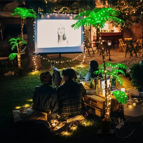 Lighted Palm Tree, 6FT Palm Trees for Outside Patio, Christmas Palm Tree Decor, Waterproof Windproof Solar Light Up Tree {6}