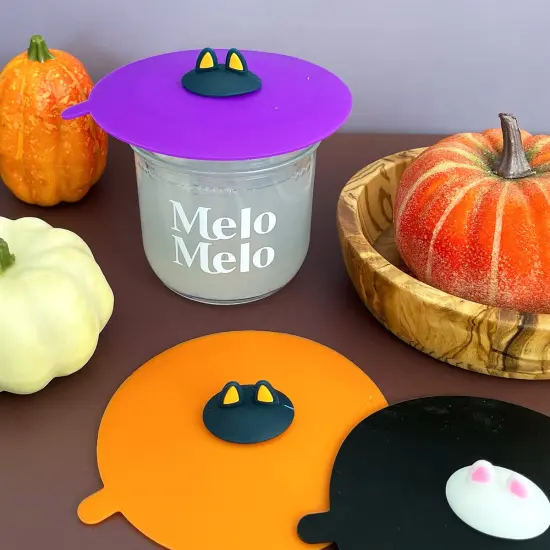 Wrapables&reg; Silicone Cup Lids, Anti-Dust Airtight Mug Covers for Hot and Cold Beverages (Set of 6) Cat Ears {3}