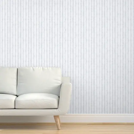 Pre-Pasted Wallpaper 2FT Wide Faded Stripes Neutral Coastal Boho Geometric Linear Monochrome Soft Gray Rustic Vintage Custom Pre-pasted Wallpaper by Spoonflower {5}