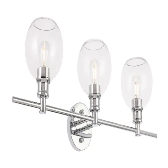 Collier 3 light Chrome and Clear glass Wall sconce {6}