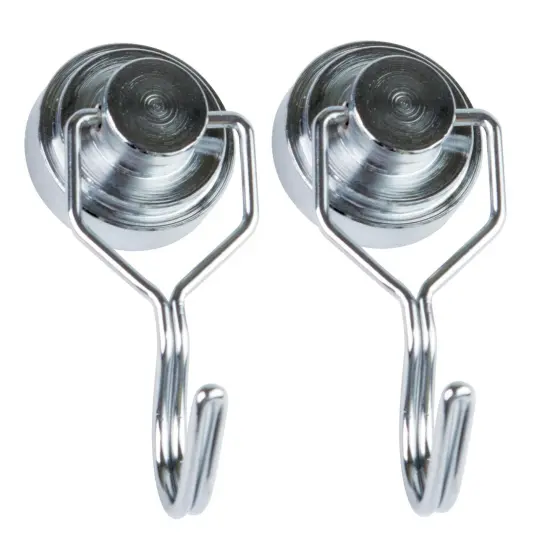 Magnetic Hooks, 1" diameter, 2 Per Pack, 2 Packs {1}