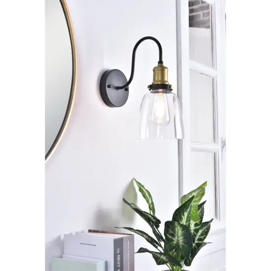Felicity 1 light brass and black Wall Sconce {2}