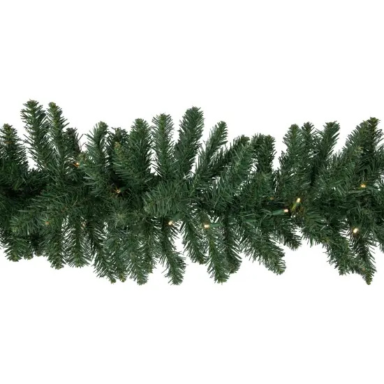Northlight Pre-Lit Commercial Buffalo Fir Christmas Garland - 50' x 12" - Warm White LED Lights Green {4}