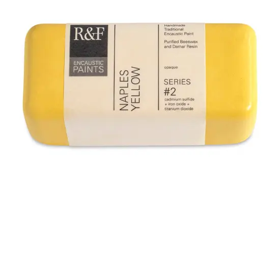 R&F Encaustic Paint Block - Naples Yellow, 104 ml block {1}