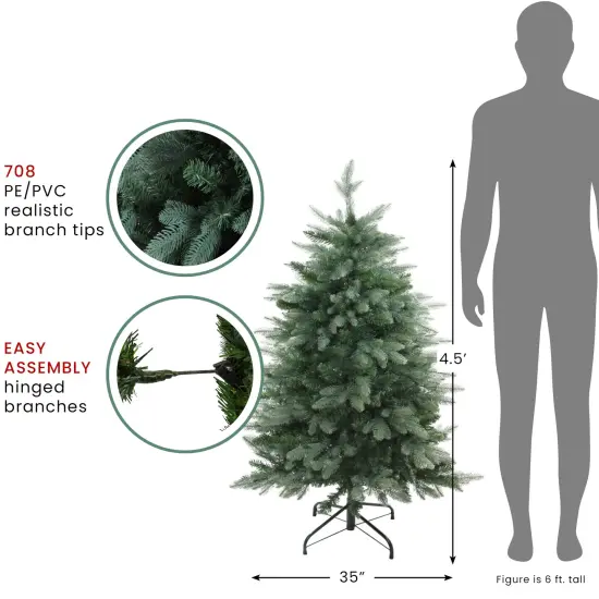 Northlight Real Touch&trade;️ Medium Washington Frasier Fir Artificial Christmas Tree - Unlit - 4.5' Green {7}