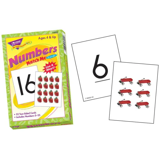 Numbers 0-25 Match Me Cards, 6 Sets {5}