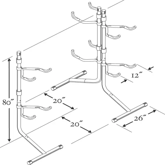 Saris Bike Bunk Bicycle Stand Storage, Indoor Bike Stand & Bike Storage, 2 Bikes {4}