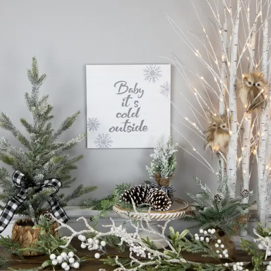 Northlight 11.75" Glittered "Baby It's Cold Outside" Christmas Wall Sign White {3}