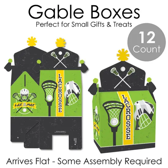 Big Dot of Happiness Lax to the Max Lacrosse Treat Box Party Favors Party Goodie Gable Boxes Set of 12 {7}