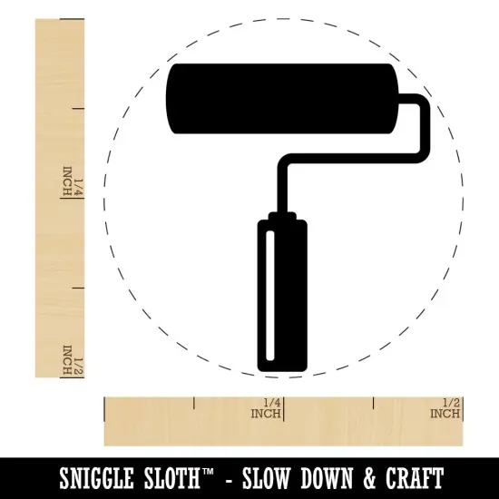 Paint Roller Painting Self-Inking Rubber Stamp for Stamping Crafting Planners Lime Green {1}