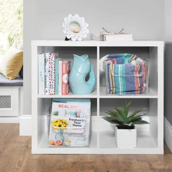 mDesign Open Front Plastic Storage Bin for Cube Furniture, 10" W, 8 Pack - Clear {2}