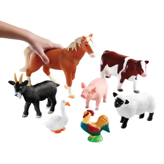 Kaplan Early Learning Company Jumbo Animals Set of 18 - Farm, Jungle, & Pets {5}