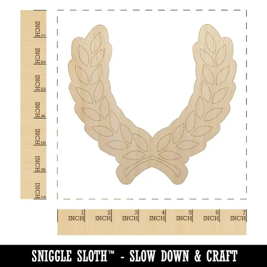 Wreath Laurel Branch Frame Unfinished Wood Shape Piece Cutout for DIY Craft Projects {1}