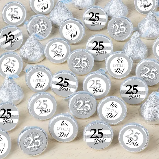 Big Dot of Happiness We Still Do - 25th Wedding Anniversary - Anniversary Party Small Round Candy Stickers - Party Favor Labels - 324 Count {1}