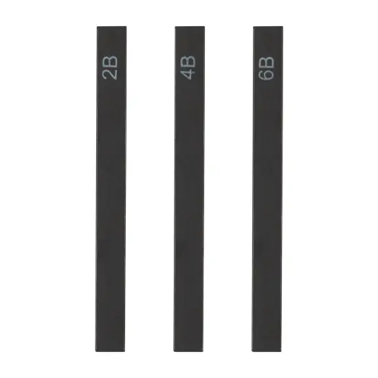 SoHo Urban Artist Compressed Graphite Sticks 2B, 4B and 6B, Pack of 3 - Premium Graphite Sticks for Drawing - Versatile & Smooth Gliding Artist Graphite - for Professionals, Students, and Artists {3}