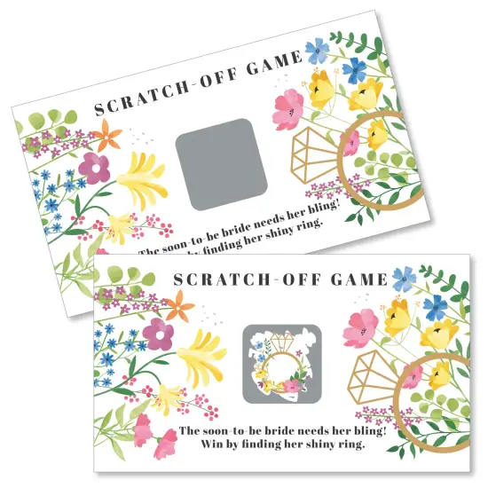 Big Dot of Happiness Wildflowers Bride - Boho Floral Bridal Shower and Wedding Party Game Scratch Off Cards - 22 Count {1}