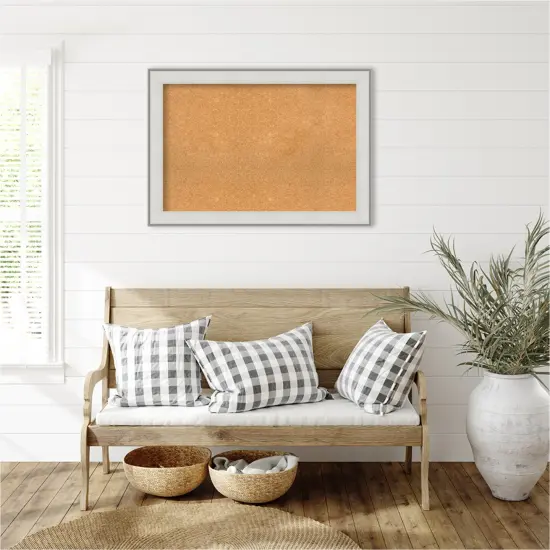 Imperial Framed Corkboard, Natural Cork Imperial White {6}