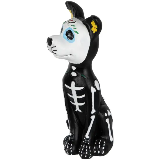 Northlight 5" Black Day of the Dead Skeleton Dog Figurine Decoration {4}