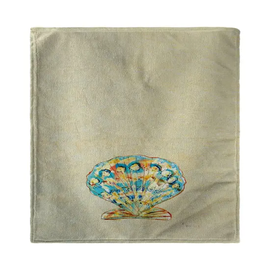Betsy Drake Teal Scallop Shell Beach Towel {1}