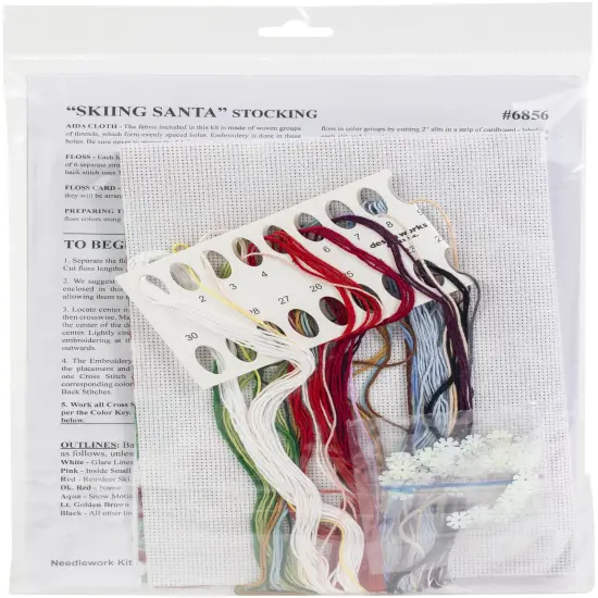 Design Works Counted Cross Stitch Stocking Kit 17" Long-Skiing Santa {2}