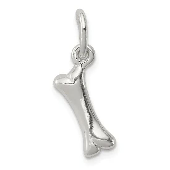 Sterling Silver Polished Bone Charm Pendant Jewelry 12mm x 5mm {1}