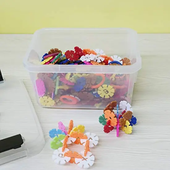 4 Pieces Mini Clear Storage Bins with Lids, 2 Liter Plastic Boxes, {5}