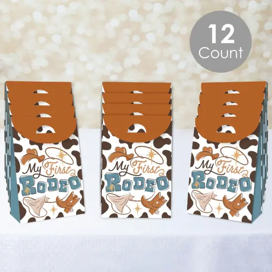 Big Dot of Happiness My First Rodeo - Little Cowboy 1st Birthday Gift Favor Bags - Party Goodie Boxes - Set of 12 {3}