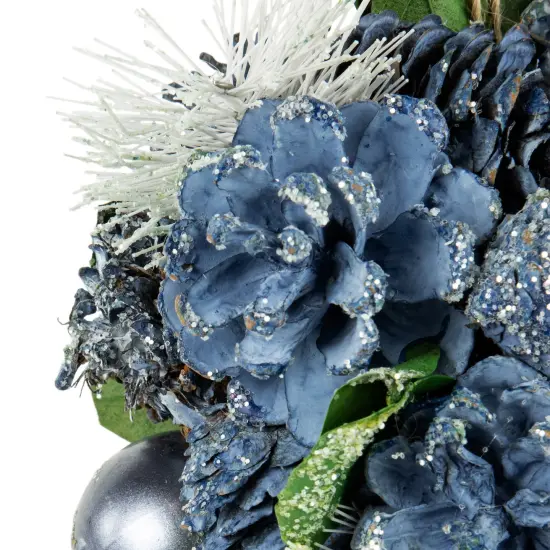 Northlight Frosted Pinecone and Berries Christmas Ball Ornament - 5.5" - Blue {5}