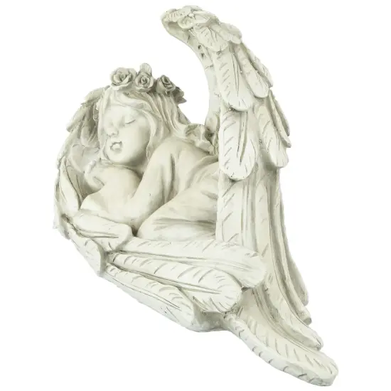 Northlight 16" Sleeping Heavenly Angel Outdoor Garden Statue Beige {5}