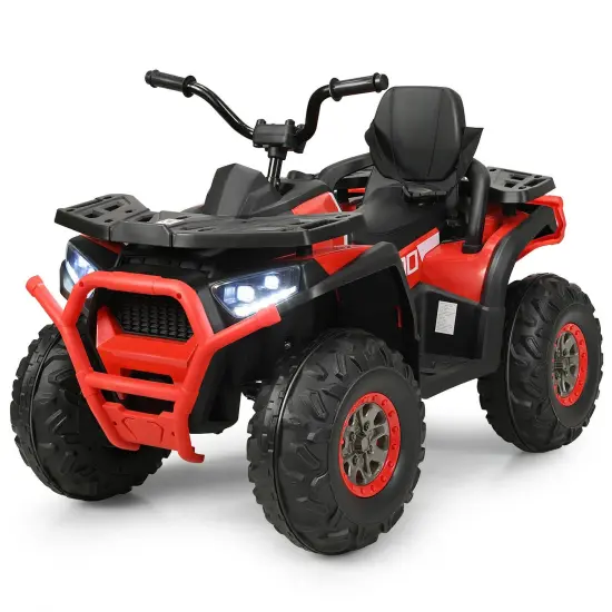 12 V Kids Electric Four Wheeler with 2 Powerful Drive Motors and Wear-Resistant Wheels Red {4}