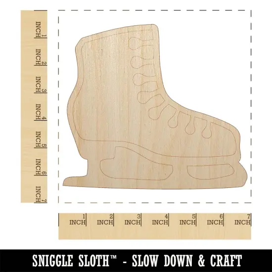 Ice Skating Figure Skates Unfinished Wood Shape Piece Cutout for DIY Craft Projects {1}