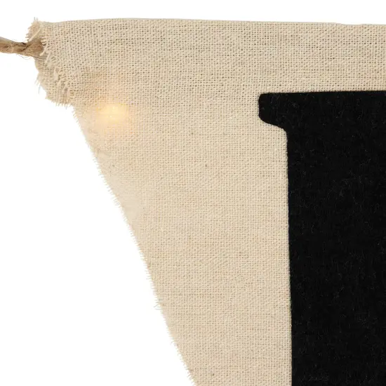 Northlight LED Lighted Happy Halloween Burlap Banner - 18.75" Beige {7}