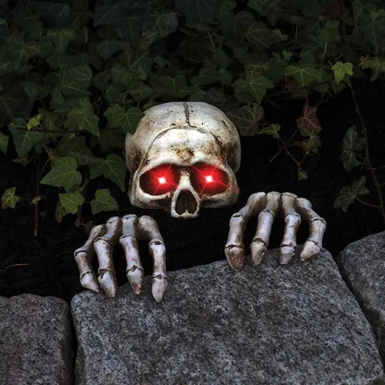 Light-Up Skele-Peeper Grave Breaker Halloween Decor {1}