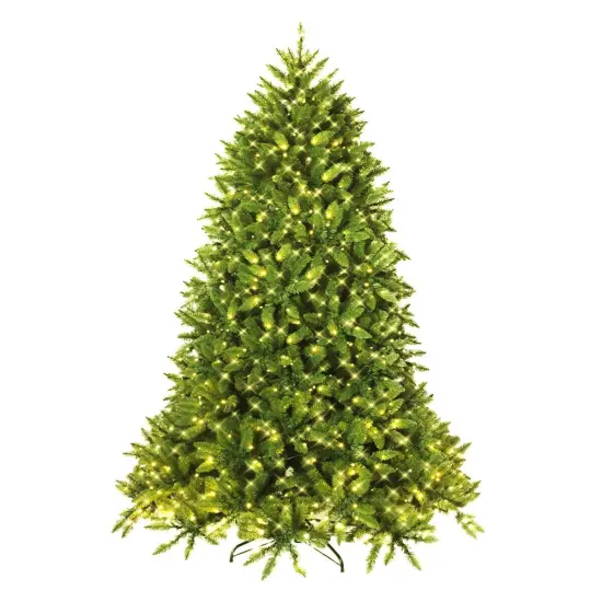 Premium Hinged Artificial Fir Christmas Tree with LED Lights {1}