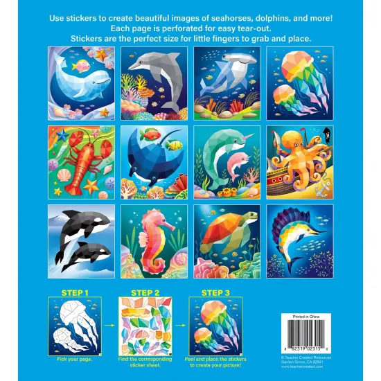 Ocean Life Modern Mosaics Stick to the Numbers Activity Book, Pack of 2 {3}