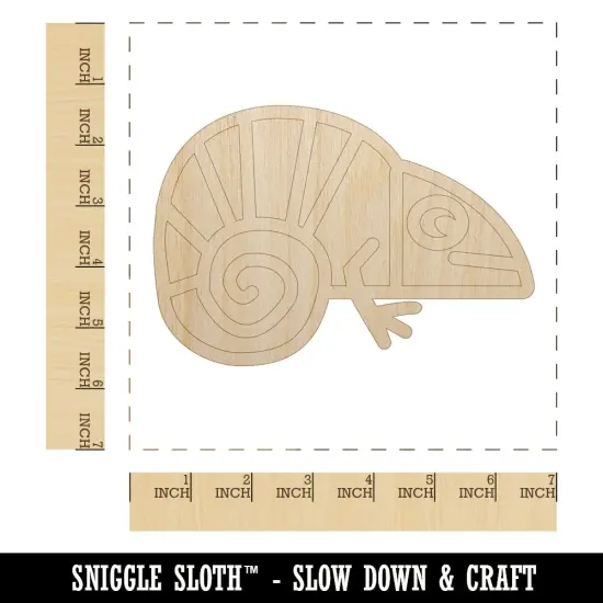 Chameleon Lizard Doodle Unfinished Wood Shape Piece Cutout for DIY Craft Projects {1}