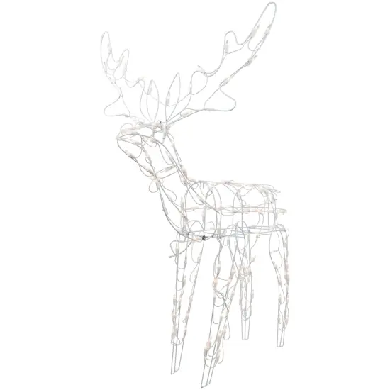 Northlight 48" Lighted White Standing Reindeer Outdoor Christmas Yard Decoration {4}