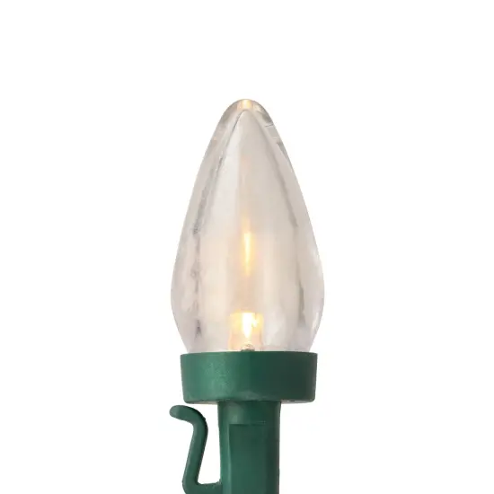 Northlight LED C7 Christmas Lights - Warm White - 16' Green Wire - 25ct Clear {4}
