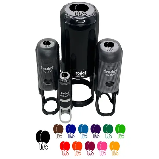 Ping Pong Table Tennis Paddles and Ball Self-Inking Rubber Stamp for Stamping Crafting Planners Fuchsia {7}