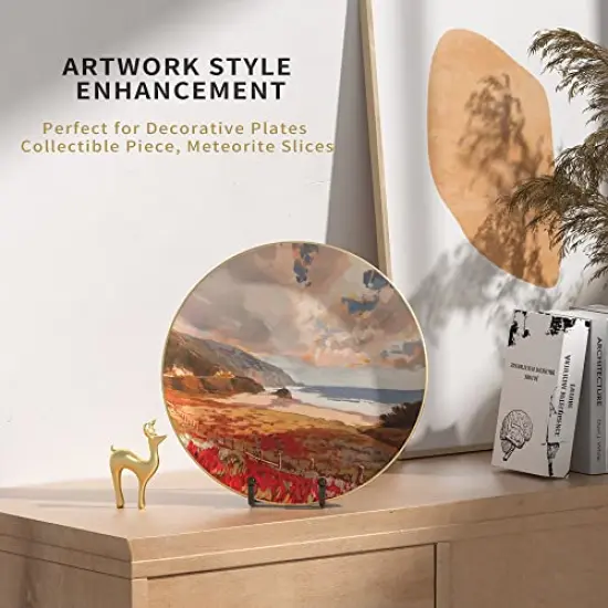 IPAME Plate Stands for Display - 6 Inch Metal Square Wire Plate Holder Display Stand + Picture Frame Stand Holder Easel for Book, Decorative Plate, Plaque, Photo, Platter (Black 2 Pack) {6}